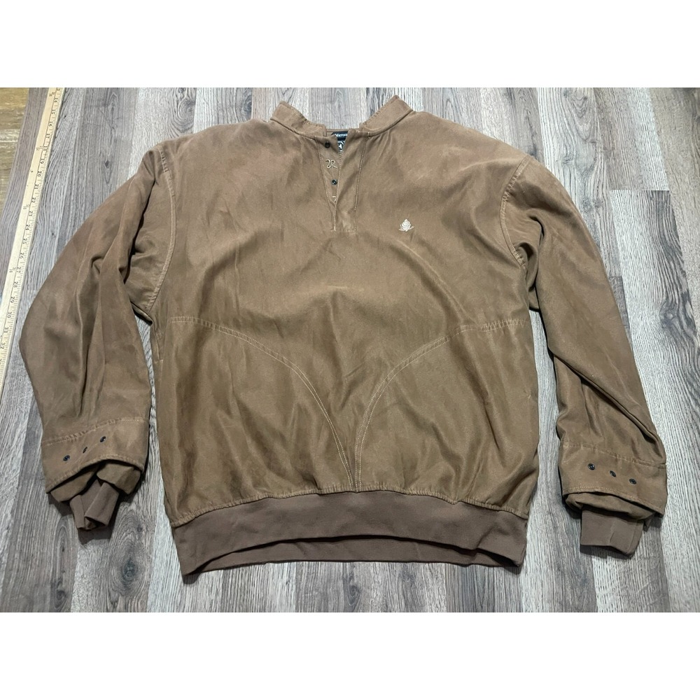 Zero Shirt, Men's Size Large, Brown, Pullover, 1/4 Snap Closure, Pullover